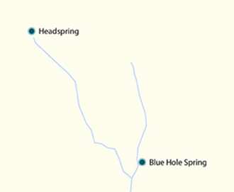 Map of Headspring and Blue Hole
