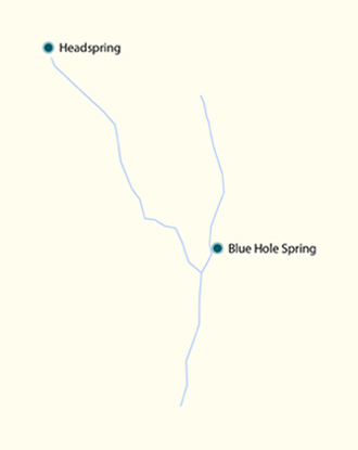 Map of Headspring and Blue Hole